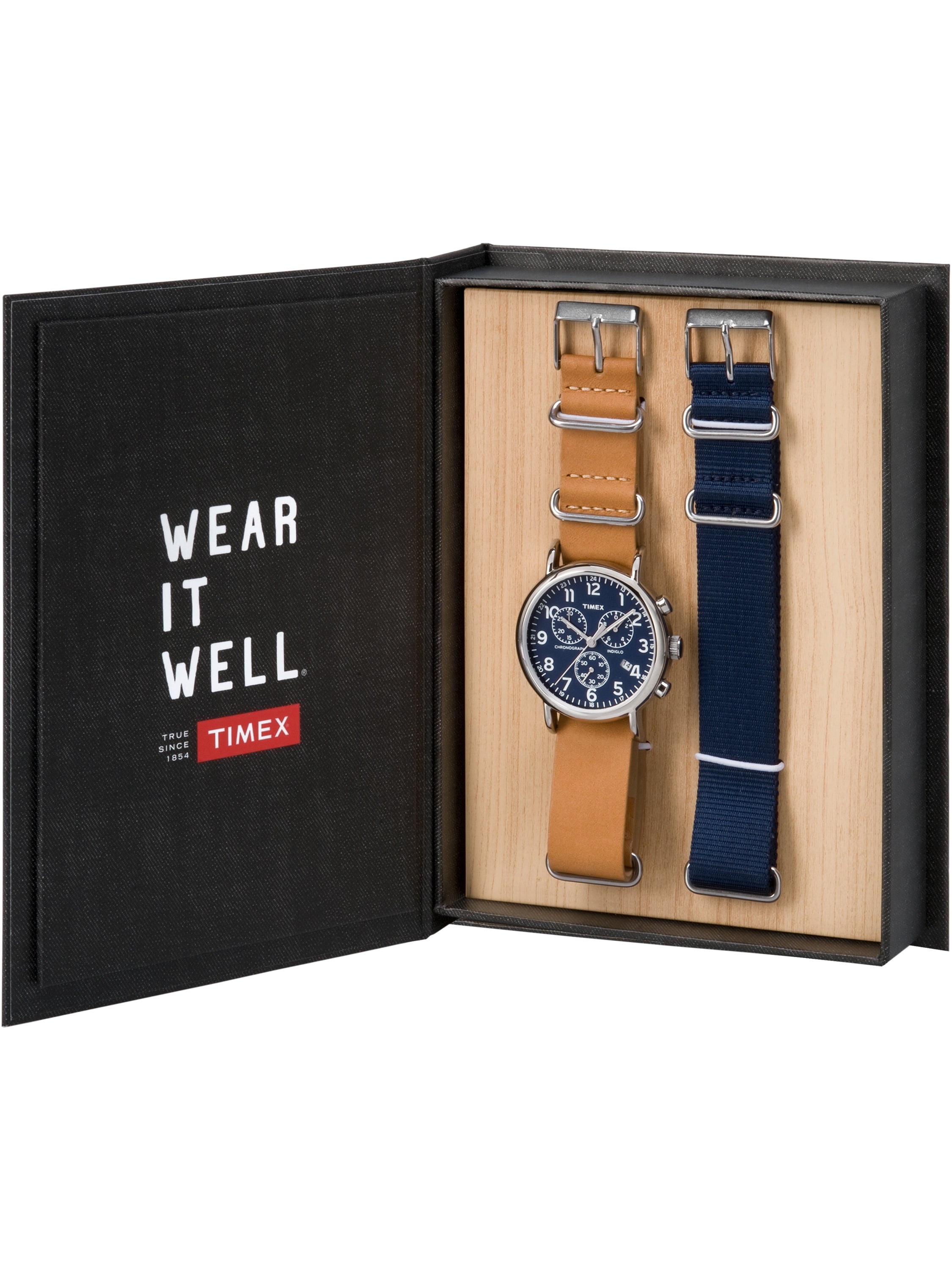 timex weekender chronograph blue dial