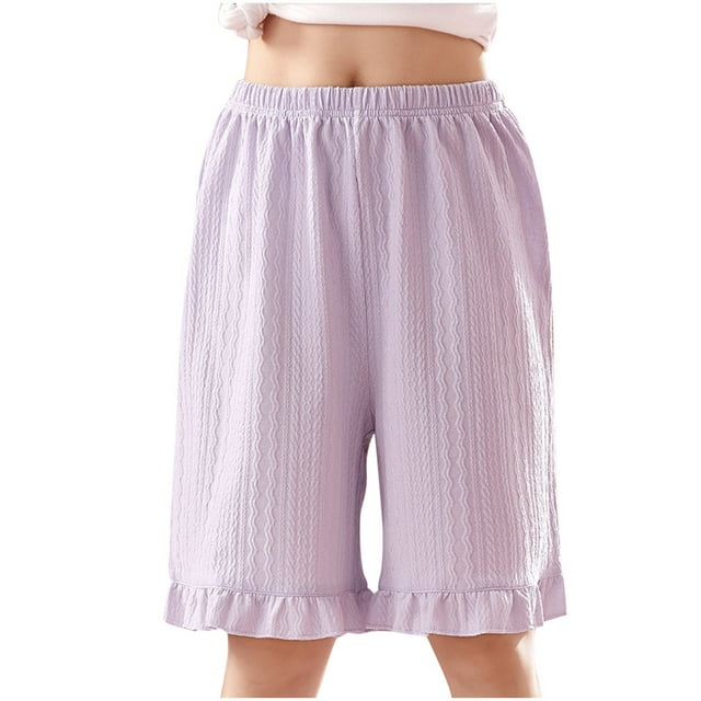 Odeerbi 3-14 Años Niñas Bermudas de Pantalones Cortos de Pijama de Algodón Pantalones Cortos de Pijama Con Volantes Pantalones Cortos de Elásticos Pantalones Cortos Deportivoses
