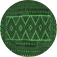 thumbnail image 1 of Ahgly Company Indoor Round Southwestern Emerald Green Country Area Rugs, 4' Round, 1 of 4