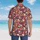 thumbnail image 4 of Balery Skull record Guitar music Camisas hawaianas de manga corta para hombre, camisas playeras de corte holgado, camisas de vacaciones con botones,Medium, 4 of 7