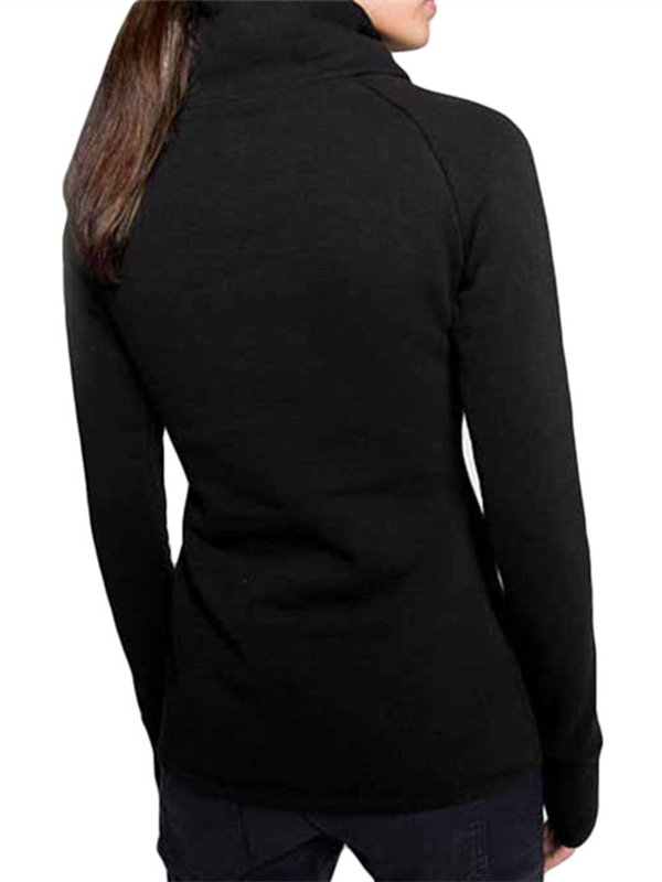 high neck solid bloomer sleeve sweater