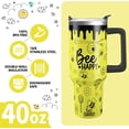 thumbnail image 4 of Bee Gifts 40 Oz Tumbler with Handle and Lid Straw, Yellow Bee Happy Stainless Steel Double Walled Vacuum Insulated Cup, Animal Lover Birthday Gifts for Women Girls, 4 of 6