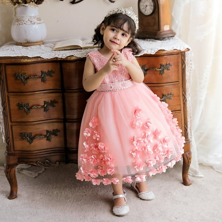 

Girl Pageant Dress Girls Elegant Lace Tulle Baptism Wedding Princess Gown Party Dresses
