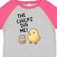 thumbnail image 4 of Inktastic The Chicks Dig Me Easter Baby Chick with Basket and Eggs Boys or Girls Toddler T-Shirt, 4 of 5