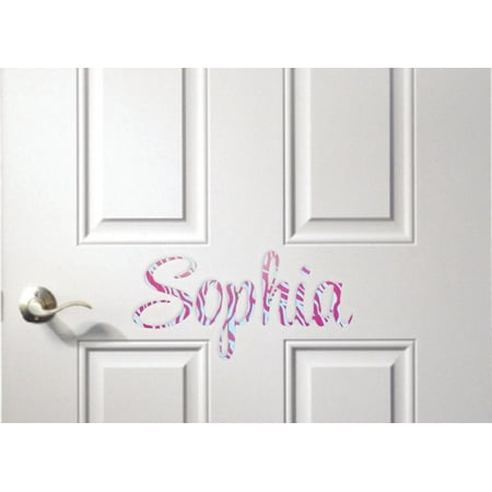 - Personalized Name Vinyl Decal Sticker Custom Initial Wall Art Personalization Decor Zebra Animal Text Lettering Print Pattern Design 4 Inches X 10 Inches