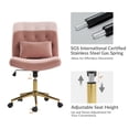 thumbnail image 6 of Adjustable Modern Swivel Velvet Desk Task Chair for Makeup Vanity Pink, 6 of 8