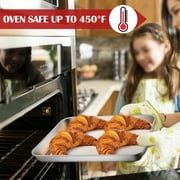 Vesteel Baking Cookie Sheet Set of 2, Stainless Steel Rectangle Baking Pan Oven Tray - 10 x 8 x 1 inches