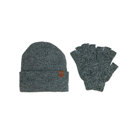 - Marbled Hat and Fingerless Gloves Winter Set