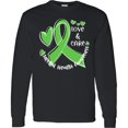thumbnail image 3 of Inktastic Love and Care Mental Health Awareness Green Ribbon Long Sleeve T-Shirt, 3 of 5