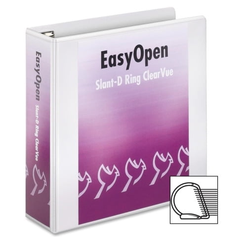 Cardinal EasyOpen Clearvue Slant D-Ring Binders 3' Binder Capacity - Letter - 8 1/2' x 11' Sheet Size - 675 Sheet Capacity - 2 29/32' Spine Width - 3 x D-Ring Fastener(s) - 2 Inside Front & Back Pocke