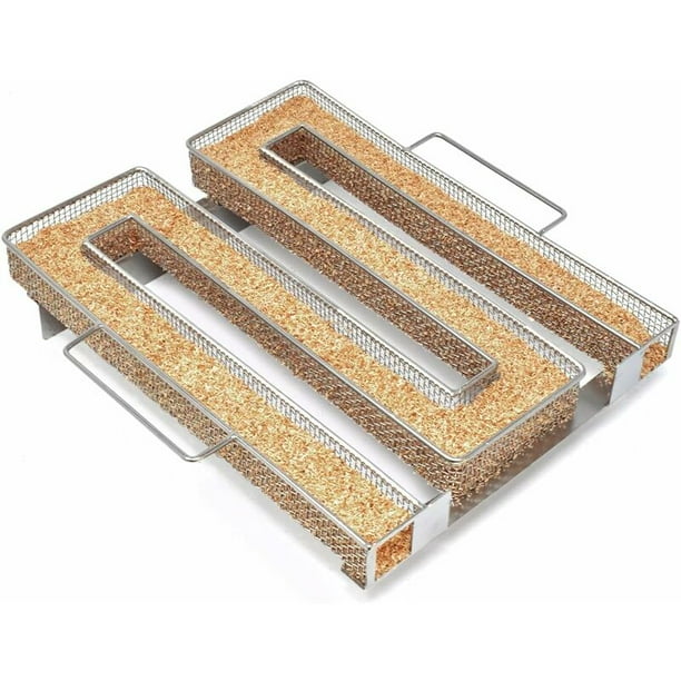 Ahumador de carnes y pescados - Ahumador en frío para barbacoa antioxidante /Ahumador de salmón y carne en acero inoxidable - Generador de humo para ahumador - Ahumador de fiambres y pescados 21 x 20 JAMW Sencillez