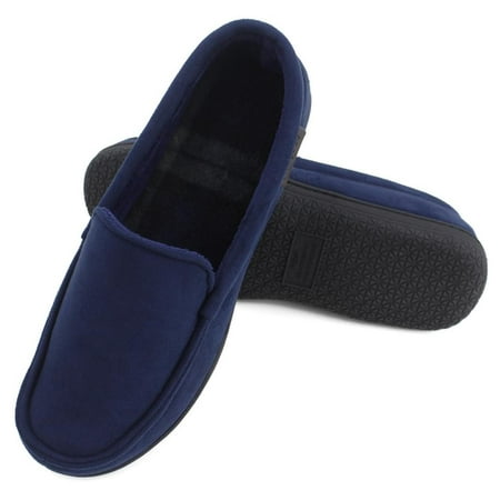 

Mens Slippers Microsuede Moccasin Memory Foam House Shoes