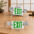 Green Exit Sign With Emergency Lights Led Light -up Ul Listed Ac 120 ...