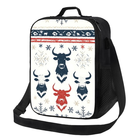 Highland Cow Lunch Bag Reusable Lunch Box Insulated Tote Bag with Adjustable Shoulder Strap