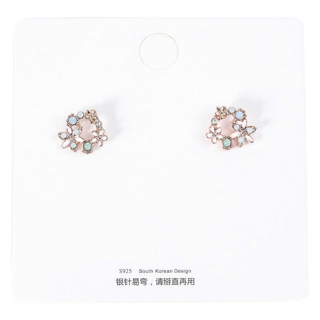 Dainty Dangle Earrings Floral Earrings Drop Green Rose Gold Wreath Ear Ring Decoration Party 0.79x0.43x0.19inch