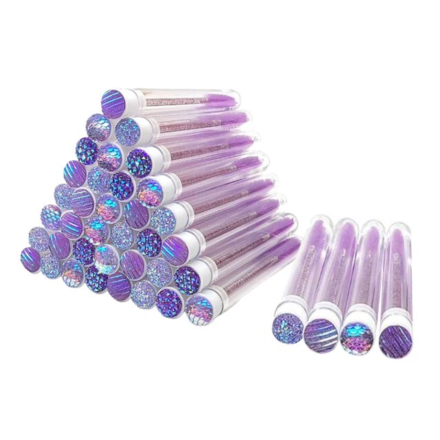 40 Piezas Cepillo De Máscaras Desechables Herramienta De Maquillaje Regalos Estilo De Pestañas Para Salón Púrpura