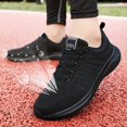 thumbnail image 2 of dmqupv Mens 10 Wide Sneakers Shoes Bottom Sneakers Men Lace-Up Mesh Casual Sport Breathable Mens Sneakers 10.5 Wide Black 9.5, 2 of 5