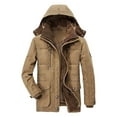 thumbnail image 4 of Men's Winter Medium Length Jacket Nylon Spandex Padded and Thickened with Pockets Hooded Down for Cold Weather, 4 of 8