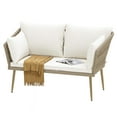 thumbnail image 4 of Uforic Outdoor Wicker Loveseat Sofa Chair, Patio Bistro Chair - Beige, 4 of 11