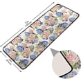 thumbnail image 2 of SKYSONIC 2'X6' Spring Rose Flowers Runner Rug with Rubber Backing, Summer Hydrangea Non Slip Entryway Rug Runner Washable Soft Area Rug Carpet for Hallway Bedroom Kitchen Decor, 2 of 6