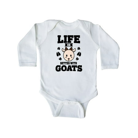 

Inktastic Life is Better with Goats Gift Baby Boy or Baby Girl Long Sleeve Bodysuit