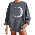 thumbnail image 4 of Sudadera extragrande de lana de manga larga con cuello redondo y estampado de calavera para mujer Fridja  hkj414, 4 of 5