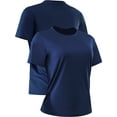 thumbnail image 4 of [5 Pack] Cadmus Women's Dry-Fit Wicking Short Sleeve T Shirts Sun Protection Activewear Running Yoga Workout Gym Tee Top,Blue/Gray/Black/Navy/Purple,S, 4 of 6