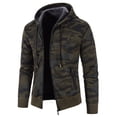 thumbnail image 4 of Camo Zip Up Hoodie Men Fleece Line Winter Warm Streetwear Jacket Oversized Military Combat Camouflage Coat Size-M, 4 of 4