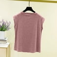 thumbnail image 4 of Staron Summer Sleeveless Tops for Women Casual Comfy Round Neck Basic Tank Top Solid Ribbed Cap Sleeve Shirt, Pink XXL, 4 of 5