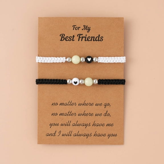 Luminous Couple Bracelets Adjustable Heart Braided Matching for Him Her Jewelry