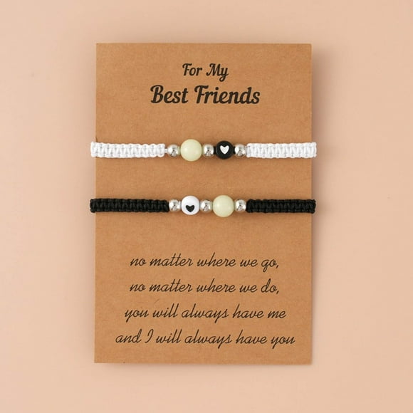 SIfdSeng and Luminous Matching Bracelets Couple Bracelets Good Friends Adjustable Heart Shaped Braided Bracelets Lover Bracelets Copper Bracelets for Women Bracelets for Girls