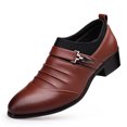 thumbnail image 3 of YUEHUA Mens Dress Shoes Casual Business Oxford Derby Orthopedic Leather Shoes Simple Lace-up Walk Loafers Flats Shoes for Men, 3 of 9