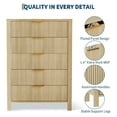 thumbnail image 6 of 5 Drawers Dresser for Bedroom, 44 Inches Tall Modern Bedroom Dressers, Chest of Drawers for Bedroom, Fluted Dresser for Closet Organizer for Living Room, Hallway, Entryway, 6 of 7
