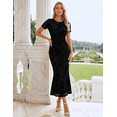 thumbnail image 2 of otnbgsr Women Floral Maxi Dress 2026 Summer Mesh Bodycon Long Dress Ruched Casual Beach Vacation Party Dress, 2 of 7