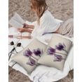 thumbnail image 3 of Pack of 2 Outdoor Pillow Covers, Abstract Purple Tulip Ray Beige Texture Waterproof Square Throw Pillowcase Cushion Decorative Pillow Covers for Couch Patio Tent, 20x12 in, 3 of 6