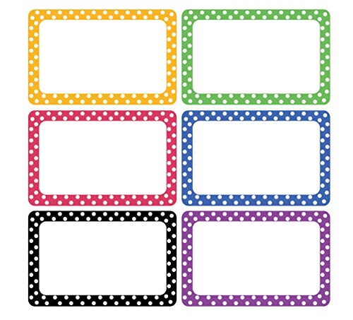 cualfec 300 cute dot name tag stickers colorful border name labels for school office home can be used on clothes storage boxes packages updated stronger stickiness walmart com