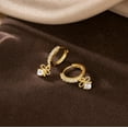 thumbnail image 5 of Sterling Silver CZ Bowknot Hoop Earrings for Women Teens Small Bow Hoop Earrings Huggie Drop, 5 of 5