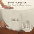 thumbnail image 5 of California Design Den Twin Fitted Sheet Sold Separately - 600 Thread Count 100% Cotton Sateen, Deep Pocket Bottom Fitted Sheet - Ivory (Creamy Beige Tone), 5 of 10