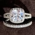 thumbnail image 2 of SEPARQI 2pcs His and Hers Wedding Ring Sets Couples Engagement Rings Women and Men 925 Sterling Silver AAA Cubic Zirconi Micro-Inlaid Full, 2 of 8