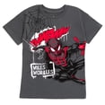thumbnail image 6 of Marvel Spider-Verse Toddler Boys' Short Sleeve Graphic T-Shirt and Shorts Set Charcoal & Red Miles Morales, 6 of 8