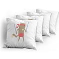 thumbnail image 5 of Ambesonne Cat Throw Pillow Cover 4 Pack, Samurai Figh Kitty Ninja, 16", Red Brown, 5 of 7