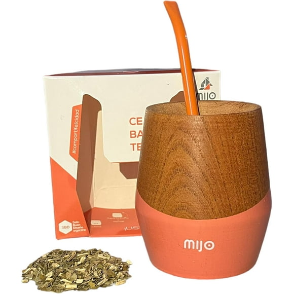 Mijo Yerba Mate Tea Set \u2013 Made with Natural Calden Wooden Matte (Turqoise)
