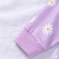 thumbnail image 6 of Odeerbi Toddler Girls Long Johns Thermal Underwear Set Base Layer Set Winter Floral Print Pullover Pajamas Two-Piece Set Long Sleeve Tops Pants Home Clothing Purple, 6 of 7