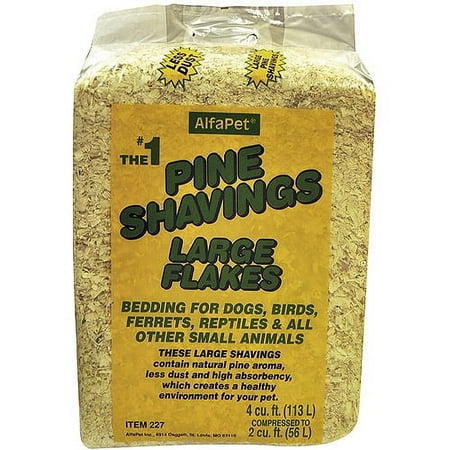 AlfaPet Large Flakes Pine Shavings, 4 cubic feet