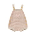 thumbnail image 1 of Qmyliery Breathable Baby Romper, Cute Sun Embroidery Knitted Suspender Jumpsuit, 1 of 8