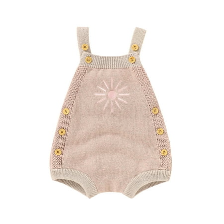 

Binpure Breathable Baby Romper Sun Embroidery Knitted Suspender Jumpsuit