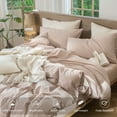 thumbnail image 3 of MooMee Striped Duvet Cover Set King 100% Washed Cotton Linen Like Textured Breathable 3-Piece (Orange& White Wide Stripes), 3 of 8