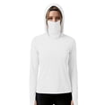 thumbnail image 5 of OVAFBAU Womens Long Sleeve Sun Protection Shirt Workout Hiking Hoodie Tops Women's Hooded Masks Long Sleeve Thumb Hole Sun Shield Tops, 5 of 7