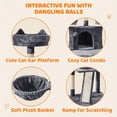thumbnail image 6 of Yaheetech 68.9'' Large Cat Tree Tower Cat House with 2 Condos and Scratching Post, Dark Gray, 6 of 12