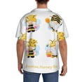 thumbnail image 3 of Balery Gnomes Honey Bee Camisa Casual de Manga Corta con Botones para Hombre, Texturizada, Estilo Cubano, para Playa, Verano-XX-Large, 3 of 5